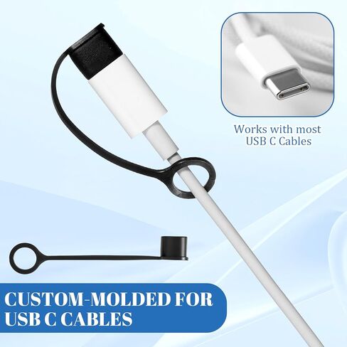 20Pcs USB Caps for USB C Cable, Anti Dust Anti-Dust Pluggy Caps for Type C Cable Projection Adapter Cover Anti Loss Tether Silicone Port Protective Cover for Type Cables Charging Male Port Device in Saudi Arabia
