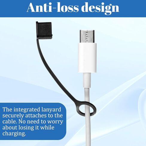 20Pcs USB Caps for USB C Cable, Anti Dust Anti-Dust Pluggy Caps for Type C Cable Projection Adapter Cover Anti Loss Tether Silicone Port Protective Cover for Type Cables Charging Male Port Device in Saudi Arabia