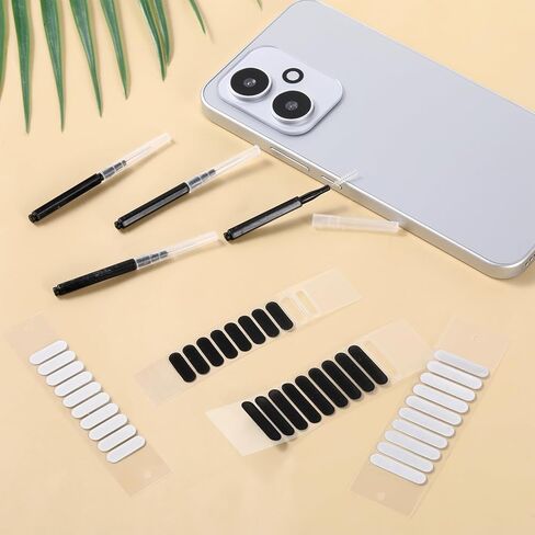 10 PCS Phone Charge Port Cleaning Tool Kit with 40 PCS Phone Speaker Cover Anti Clogging Brushes Cleaner Speaker Mesh Cover for All USB C-Port Devices 15/16/17, Black in Kuwait