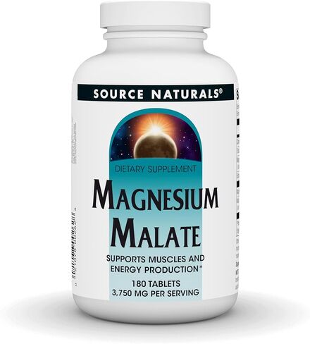 Source Naturals مغنيسيوم مالات 3750 مجم لكل جرعة - لإنتاج الطاقة - 360 قرصًا in Kuwait