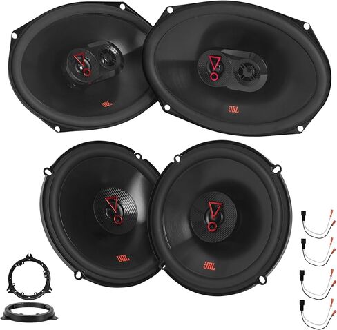 مجموعة مكبرات الصوت JBL Stage3 9637F & 3627F - 6x9 و6.5 بوصة، بالإضافة إلى مكبر صوت واحد، سهلة التركيب لسيارة Nissan Frontier 2005-2018 in Kuwait