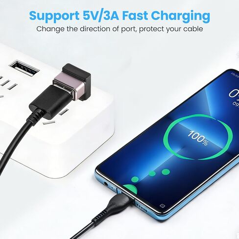 محول USB 3.0 بزاوية 90 درجة، زاوية قائمة USB A ذكر إلى أنثى، عبوتان للتنقل (OTG)، مزامنة بيانات بسرعة 5 جيجابت في الثانية، أسود، للكمبيوتر الشخصي والكمبيوتر المحمول والماوس ولوحة المفاتيح in Saudi Arabia