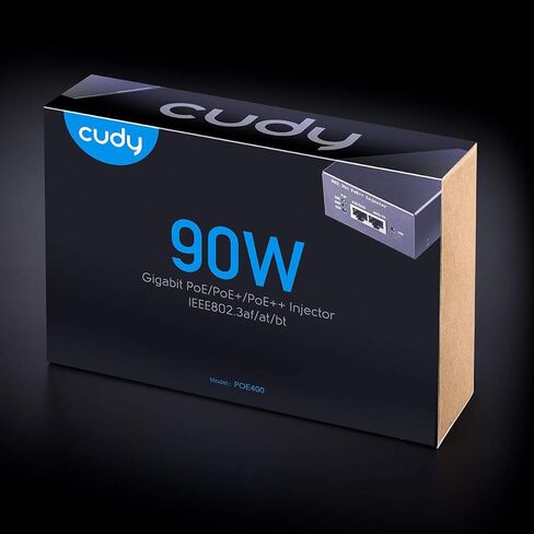 Cudy POE400 PoE++ 802.3bt PoE+ Injector Gigabit 90W, PoE Adapter 10/100/1000Mbps, PoE Power Budget 90W/ 60W/30W/15.4W, Support IEEE 802.3af/at/BT, up to 56V@90W in Saudi Arabia