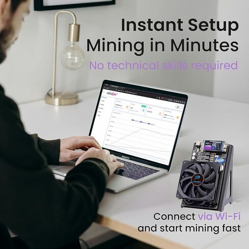 أداة تعدين البيتكوين الصامتة NerdQaxe++ – 6 تيرا هرتز/الثانية @ 100 وات | 4 × شرائح ASIC BM1370 | واي فاي وإيثرنت | AxeOS مفتوح المصدر | يتضمن مصدر طاقة 12.4 فولت 10 أمبير وحامل معدني in Kuwait