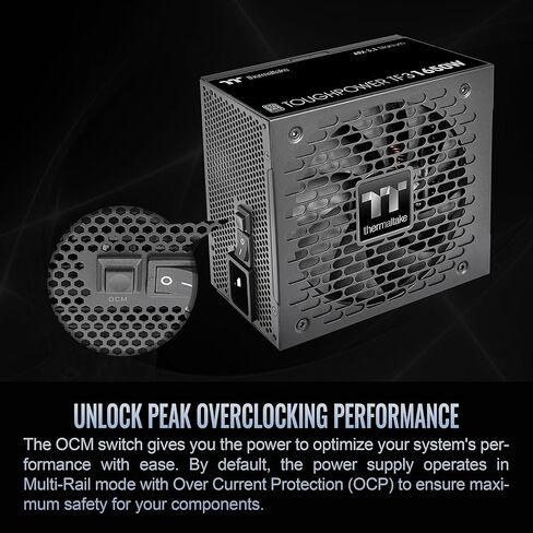 Thermaltake Toughpower TF3 1650W; ATX 3.1; x2 Native PCIe 5.1 12V-2x6; Dual-Color H++ Connectors; Multi/Single Rail OCM Toggle; 100% Japanese Capacitors; 80 Plus Titanium; PS-TPD-1650FNFATU-1 in Saudi Arabia