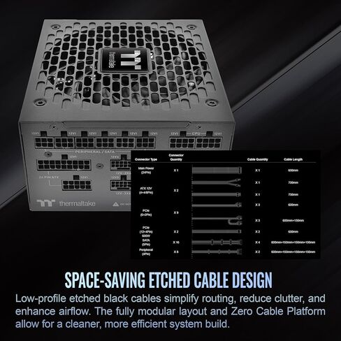 Thermaltake Toughpower TF3 1650W; ATX 3.1; x2 Native PCIe 5.1 12V-2x6; Dual-Color H++ Connectors; Multi/Single Rail OCM Toggle; 100% Japanese Capacitors; 80 Plus Titanium; PS-TPD-1650FNFATU-1 in Saudi Arabia