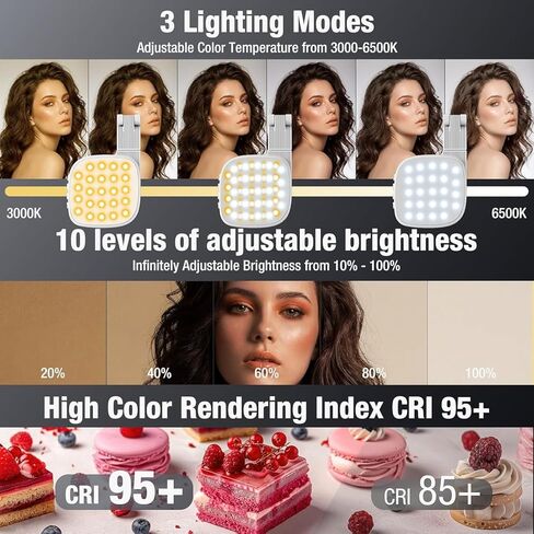 Magnetic Phone Selfie Light，360° Foldable Ring Light with 3 Colors & Dimmable Brightness, 1000mAh, MagSafe Compatible with iPhone 17-12 & All Phones for Zoom/TikTok/Selfie (XJ-105) in Saudi Arabia
