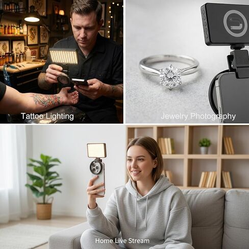 مجموعة إضاءة LED للوشم مع 120 خرزة LED وعدسة مرشح CPL مقاس 58 مم - إعداد سريع لمعدات الوشم، ضوء سيلفي للبث المباشر عبر الهاتف المحمول، والتقاط صور الوشم وتسجيل الفيديو in Saudi Arabia