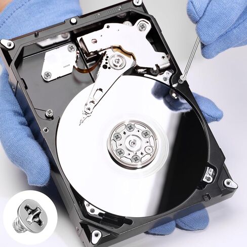 50Pcs 6/32#6-32 x 1/4in Flat Head Screw, Hard Drive Screws 2.5 inch Stainless Flat Phillips Head HDD SSD Hot Swap Caddy Tray M3 x 5mm Mounting Screw for Computer PC Laptop Case, Silver in Saudi Arabia