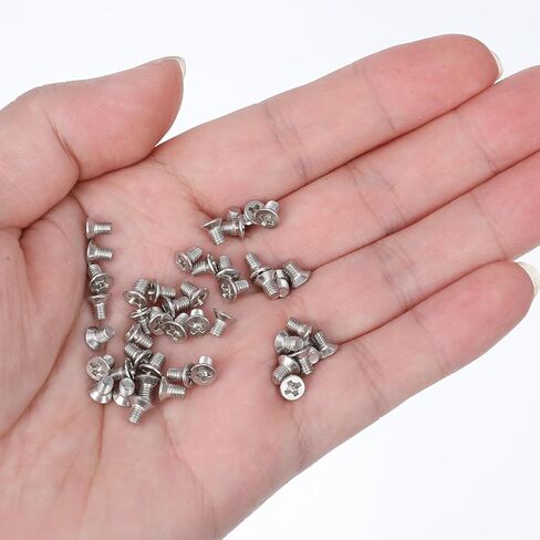 50Pcs 6/32#6-32 x 1/4in Flat Head Screw, Hard Drive Screws 2.5 inch Stainless Flat Phillips Head HDD SSD Hot Swap Caddy Tray M3 x 5mm Mounting Screw for Computer PC Laptop Case, Silver in Saudi Arabia