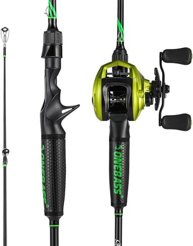 One Bass Fishing Rod Reel Combos, Spinning & Casting Combo, Graphite 2Pc Blanks, Stainless-Steel Guides, Super Polymer Handle in Saudi Arabia
