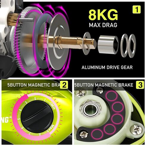 One Bass Fishing Rod Reel Combos, Spinning & Casting Combo, Graphite 2Pc Blanks, Stainless-Steel Guides, Super Polymer Handle in Saudi Arabia