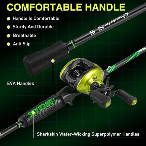 One Bass Fishing Rod Reel Combos, Spinning & Casting Combo, Graphite 2Pc Blanks, Stainless-Steel Guides, Super Polymer Handle in Saudi Arabia