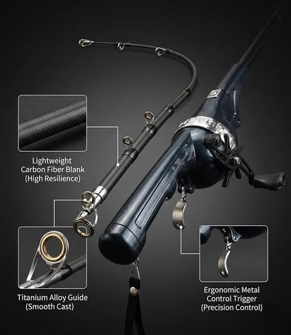 Telescopic Fishing Rod and Reel Combo, Integrated Anti-Tangle Spincast Reel with Pre-Spooled Line, Foldable Pocket Fishing Pole for Adults & Beginner, Compact Travel Gear for Camping, Hiking in Saudi Arabia