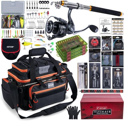 Goture Fishing Rod and Reel Combos,1.8M-2.7M Telescopic Fishing Pole Spinning Reel Line Lures Set with Carrier Bag,Telescopic Rod Kit for Starter Travel Saltwater Freshwater Gear Gift in Saudi Arabia