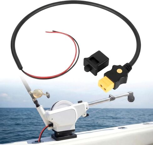 FairySandy 3ft Black Downrigger Accessory Battery End Cable Compatible with 2008 or Later Electric Downriggers Replace 1903017, 14 AWG Wire in Saudi Arabia