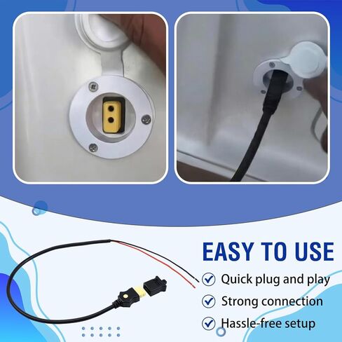 FairySandy 3ft Black Downrigger Accessory Battery End Cable Compatible with 2008 or Later Electric Downriggers Replace 1903017, 14 AWG Wire in Saudi Arabia