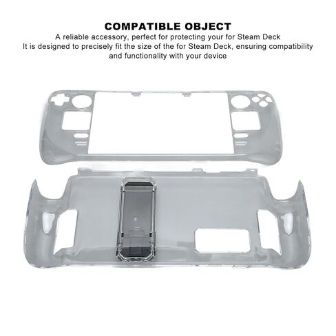 Protective Case Compatible with Steam Deck Game Console, Clear Shockproof Kickstand Hard PC Cover with Stand, Full Protection, Transparent in Saudi Arabia