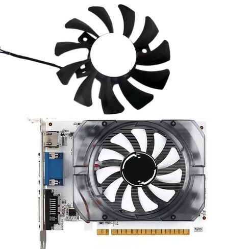 مراوح تبريد بطاقة الرسومات مناسبة لـ MSI GeForce GT730 N730 N740 N750 GTX1030 OCV1 ITX GTX 750Ti 750 740 730 AERO ITX R7 250 Series Desktop HA8010H12F-Z 75 مم 12V 0.50A 2Pin GPU Fan in Kuwait