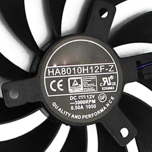 مراوح تبريد بطاقة الرسومات مناسبة لـ MSI GeForce GT730 N730 N740 N750 GTX1030 OCV1 ITX GTX 750Ti 750 740 730 AERO ITX R7 250 Series Desktop HA8010H12F-Z 75 مم 12V 0.50A 2Pin GPU Fan in Kuwait