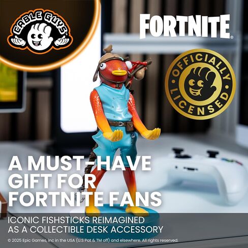 حامل وحدة التحكم Cableguys Fortnite Fishsticks وحامل الهاتف - ملحقات إعداد الألعاب للمكتب وغرفة الألعاب، حامل وحدة التحكم متوافق مع أجهزة Xbox وPlayStation ومعظم وحدات التحكم في الألعاب القياسية in Kuwait