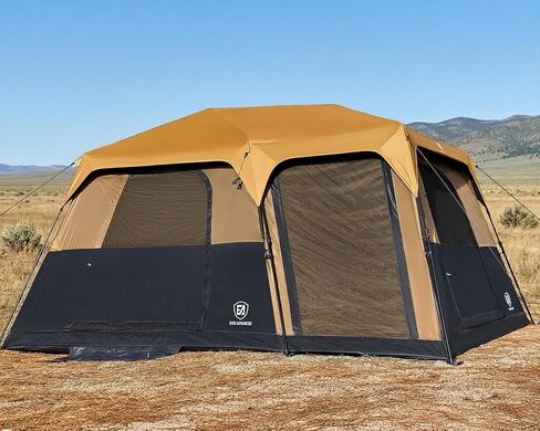 EVER ADVANCED 10 Person Camping Blackout Design Tent, Multi Room Tent for Family, Large Tents with Rainfly and Carry Bag, 2 Doors, Water-Resistant, 14ft x 10ft x 84in in Saudi Arabia