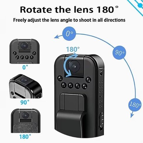 HomeBeyond Mini Body Camera، كاميرا POV صغيرة لتسجيل الصوت والفيديو بدقة 1080 بكسل، مسجل كاميرات محمولة شخصية يمكن ارتداؤها DV، كاميرا فيديو ليلية لسجلات العمل الأمني ​​ومكتب السفر in Kuwait