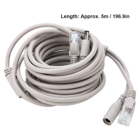 RJ45 Ethernet Cable with DC Power Extension, Cat 5 Network Cable, 5M / 10M / 15M / 20M - Dual Function for IP Cameras, Compatible with 10Mbps 100Mbps Network (15M) in Saudi Arabia