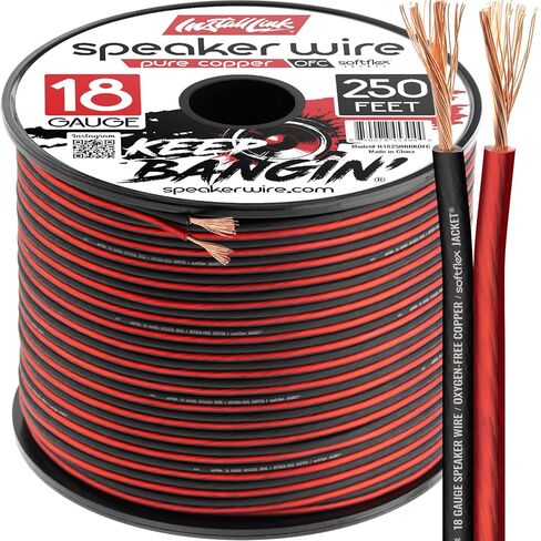 قم بتثبيت كابل سلك مكبر الصوت مقاس 18 AWG (100 قدم) ستيريو أو سيارة أو مسرح منزلي (OFC) in Kuwait