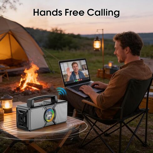 مكبرات صوت Hupoaf بلوتوث لاسلكية، مكبر صوت خارجي بصوت عالٍ بقوة 160 وات، IPX7 مقاوم للماء، صوت Boombox، بطارية طوال اليوم، مكبر صوت TWS لاسلكي محمول للحفلات، الخارج، الشاطئ، المرآب in Kuwait