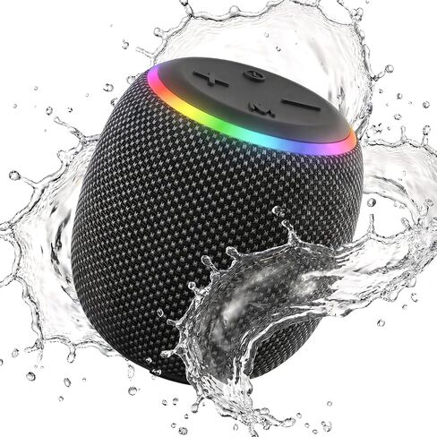 BassBloom Room 3 Portable Bluetooth Speaker, IPX6 Waterproof, TWS Pairing, 12W Powerful Stereo Sound with RGB Lights, Bluetooth 5.4, All-Day Playtime, Ideal for on Any Surface at Home in Saudi Arabia