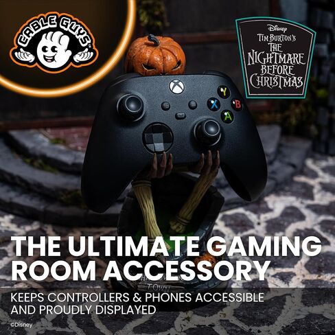 حامل وحدة التحكم Cableguys The Nightmare Before Christmas Jack Pumpkin King وحامل الهاتف - ملحقات إعداد الألعاب للمكتب، متوافقة مع Xbox وPlayStation ومعظم وحدات التحكم في الألعاب القياسية in Kuwait