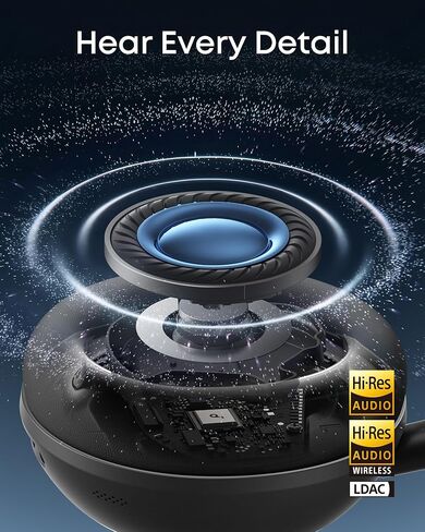 Soundcore Space 2 by Anker, Active Noise Cancelling Headphones with Protective Case, Comfortable Fit, 50H Playtime, LDAC Hi-Res Wireless Audio, Dual Connection, Clear Calls, Bluetooth 6.1, Nap Mode in Saudi Arabia