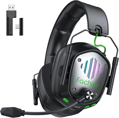 Fachixy VK81 Wireless Gaming Headset for PS5, PS4, PC, Laptop, Mac & Switch, Dual Low-Latency 2.4GHz USB/Type-C & BT 5.4, ENC Noise-Canceling Mic, 3D Stereo Sound, RGB Lighting, 48H Battery in Saudi Arabia