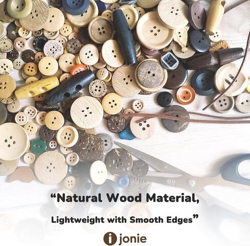 Mixed Vintage Wood Buttons for Crafts,Assorted Shapes Bulk DIY Sewing Wooden Button,Painting Decorative Handmade,2 Holes and 4 Holes(400-500PCS) in Saudi Arabia