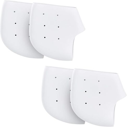 HEBEICRMY Silicone Heel Covers, Heel Cups, Plantar Fasciitis, Heel Pads, Cracked Heels & Achilles Tendinitis for Men and Women (1 Pair Blue and 1 Pair White) in Saudi Arabia