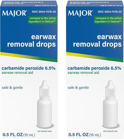 MAJOR Ear Drops Earwax Removal Aid 0.5oz 15mL CARBAMIDE PEROXIDE 6.5% USA in Saudi Arabia