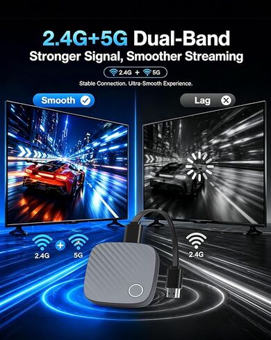 محول عرض HDMI لاسلكي True 4K، دونجل Miracast HDMI للتلفزيون، محول تطابق شاشة Airplay، يدعم 4K Cast لنظام التشغيل iOS Android Windows إلى شاشة عرض HDTV in Saudi Arabia