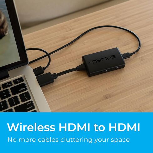Nyrius Orion Prime Wireless HDMI-to-HDMI Video Transmitter & Receiver, Plug & Play Extender, Stream Full HD 1080p up to 150ft from PC, Laptop, Cable/Satellite Box to a TV or Projector (TDD20) in Saudi Arabia