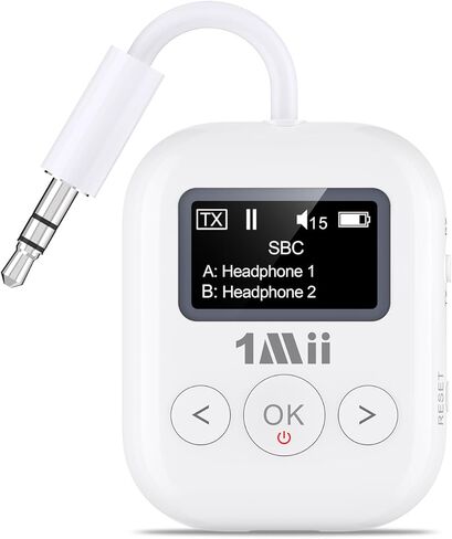 1Mii Bluetooth 5.3 جهاز إرسال واستقبال للصوت المنزلي للتلفزيون، شاشة عرض، محول بلوتوث AUX 3.5 ملم لسماعتين، صوت aptX AD/LL/HD للستيريو المنزلي، جهاز العرض، الكمبيوتر الشخصي، السيارة، مشغل الأقراص المضغوطة in Kuwait