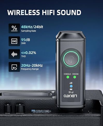 LEKATO XLR Bluetooth Receiver, BT 5.3, 48kHz/24bit, Wireless Bluetooth Adapter for Mixing Console Desk, Audio Mixers, PA Speakers, DJ Systems, 165ft Range, 15H Battery Life (1 Pack for Mono) in Saudi Arabia