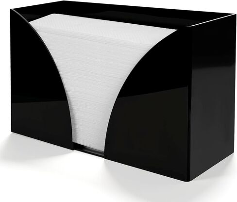 Paper Towel Dispenser，Black Paper Towel Holder，Acrylic Napkin Holder for Table，Can Wall-Mount C-Fold, Z-Fold, Trifold Paper Hand Towel Dispenser for Canteen Home and Commercial in Saudi Arabia