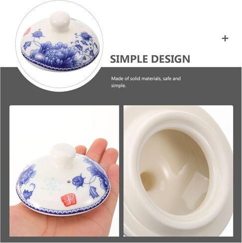 Luxshiny Ceramic Tea Pot Lid Replacement 2.95X2.95X1.77In Easy Use Tea Cup Cover Accessory for Home Party Camping Outdoor in Saudi Arabia