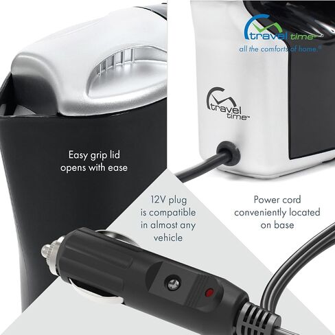 Travel Time 12V Smart Pot Kettle - Universal for Most Vehicles, Easy On & Off Function, Travel Hot Water Heater for Coffee, Tea & Hot Chocolate in Saudi Arabia