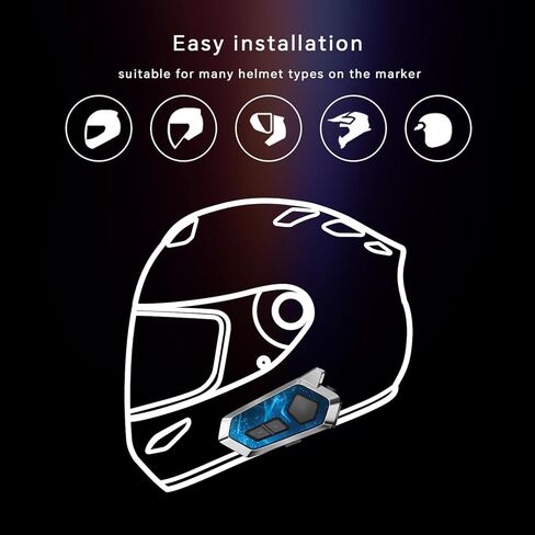Motorcycle Helmet Bluetooth,intercom Headset,Music Sharing/Call Music/Wake up Siri,CVC Noise Cancellation, IPX6 Waterproof,Motorcycle Accessories Wireless Remote in Saudi Arabia