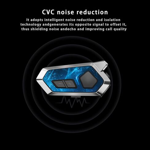 Motorcycle Helmet Bluetooth,intercom Headset,Music Sharing/Call Music/Wake up Siri,CVC Noise Cancellation, IPX6 Waterproof,Motorcycle Accessories Wireless Remote in Saudi Arabia