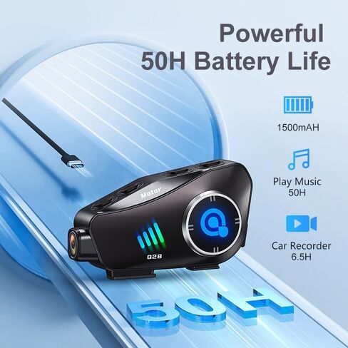 Bluetooth Motorcycle Helmet Headset with HD Action Camera 1080P Video/Photo,Hands-Free Communication System with Noise Reduction,120°Wide Angle, Fit All Helmets 32G SD Card,not Intercom in Saudi Arabia