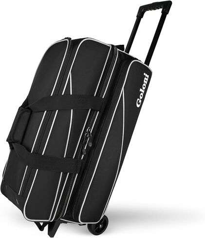 Goloni 3/4 Ball Bowling Bag with Wheels, Rolling Bowling Roller Bag with Retractable Handle for Balls & Bowling Accessories in Saudi Arabia