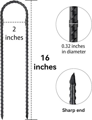 16 Inches Trampoline Wind Stakes, Heavy Duty U Hook Ground Anchors, 10-Pack Tie Down Kit for Swing Set and Soccer Goal in Saudi Arabia