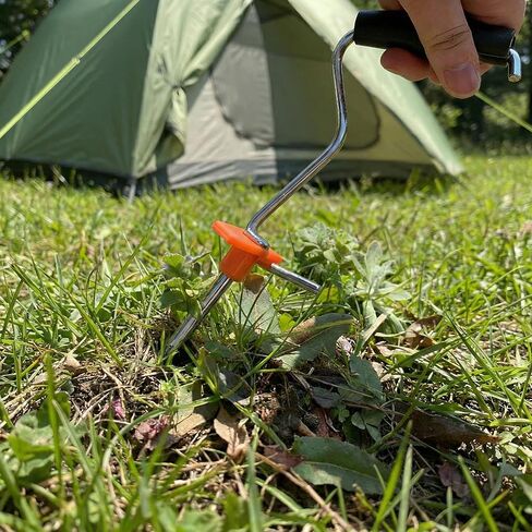 Goaste 24 Pack 8 Inch Heavy Duty Tent Stakes, Galvanized Non-Rust Steel Tent Stake, Metal Tent Pegs with Nail Puller, Orange Ground Anchors for Canopies, Camping Patio, Garden, Grassland, Outdoor in Saudi Arabia